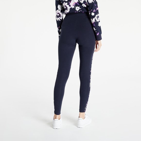 NWT ADIDAS ORIGINALS Women XS Floral 3 Striped Design Jersey Legging Legend Ink - Picture 2 of 10